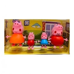 Peppa Family Set of 4, Best Toy Gift for Kids (Multicolor)