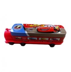 95 Car Train Metal Pencil Box with Moving Tyres and Sharpner for Kids