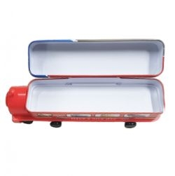 95 Car Train Metal Pencil Box with Moving Tyres and Sharpner for Kids