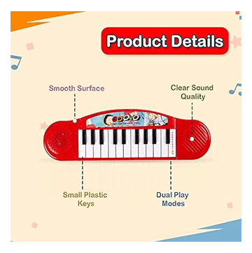 Piano Portable Keyboard Musical (Orange)