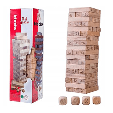 54 Wooden Blocks Game for Kids Learning Toys Puzzle Games