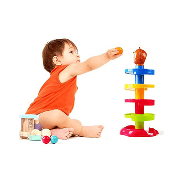 Roll Ball Toy for Kids with 5 Layer Ball Drop and Roll Swirling Tower for Baby
