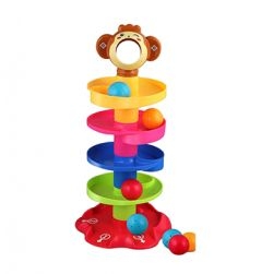 Roll Ball Toy for Kids with 5 Layer Ball Drop and Roll Swirling Tower for Baby