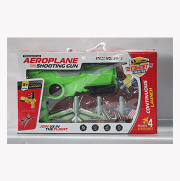 Green Aeroplane shooting Gun