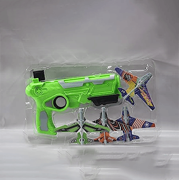 Green Aeroplane shooting Gun