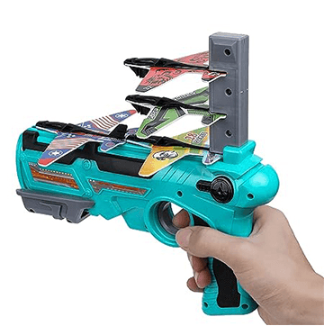 Blue Aeroplane shooting Gun