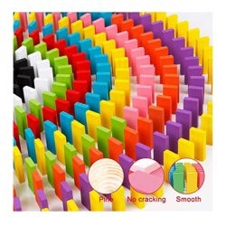 100 pc Dominos Multi Color Wooden Blocks Set