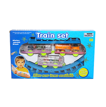 Musical Train Set with Long Track with Rotating Gears Transparent Plastic Body