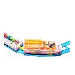 Musical Train Set with Long Track with Rotating Gears Transparent Plastic Body