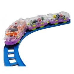 Musical Train Set with Long Track with Rotating Gears Transparent Plastic Body