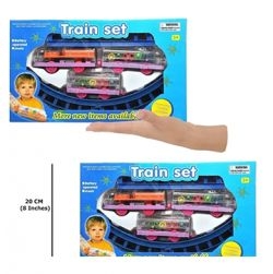 Musical Train Set with Long Track with Rotating Gears Transparent Plastic Body