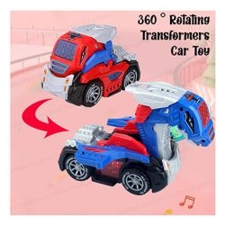 Deformed Dino 2 in 1 Car With Light & Music & Bump n Go Action (Blue)