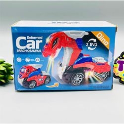 Deformed Dino 2 in 1 Car With Light & Music & Bump n Go Action (Blue)