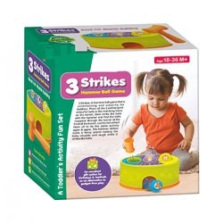 3 Strikes! -A Hammer Ball Game with 3 Balls & 1 Basket Toy(Orange)