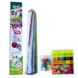 Kirat 5 in 1 my colouring mat set of 12 sketch pen & ludo coin game
