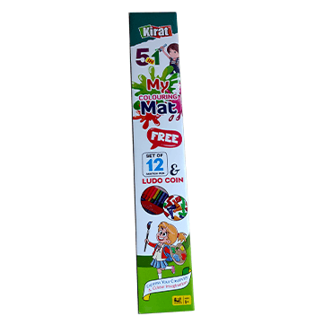 Kirat 5 in 1 my colouring mat set of 12 sketch pen & ludo coin game