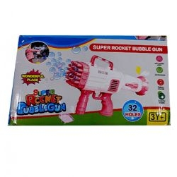 Super Rocket Bubble Gun 32 HOLE (Pink)