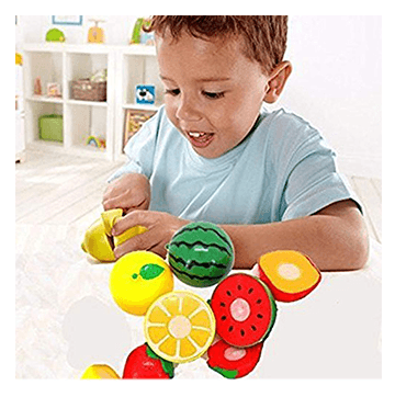 Fun Family Fruit with Fruits, Chopping Board and Knife, Pretend Play for Kids, Learn Fruits with Fun