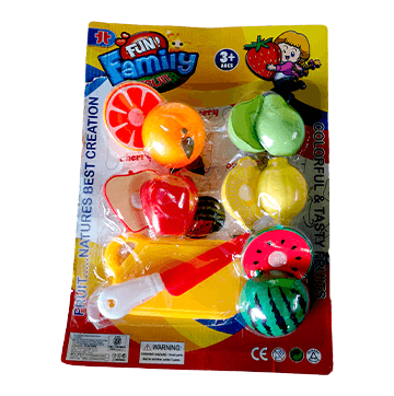 Fun Family Fruit with Fruits, Chopping Board and Knife, Pretend Play for Kids, Learn Fruits with Fun