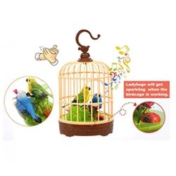 Kids Singing Moving Chirping Beautiful Electronic Bird Pet Toy in Cage