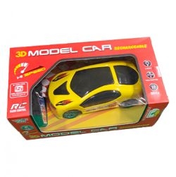 3D Remote Model Car Rechargeable Car (Yellow)