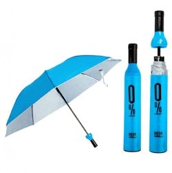 Bottle umbrella Newest Windproof Double Layer with Cover Umbrella (Blue)