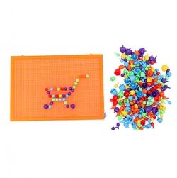 Puzzle Building Nails Blocks pin pad Block Toys (Orange)