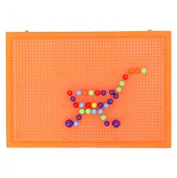 Puzzle Building Nails Blocks pin pad Block Toys (Orange)