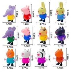 Pig Family & Friends – Peppa, George, Mummy, Daddy - Toy Set Action Figure - 14 pcs set