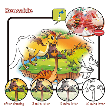 Magic Water Coloring Book Animal, Unlimited Fun with Drawing Reusable Water Doodle Book for Children with water pen