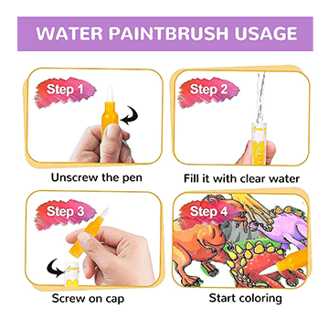 Magic Water Coloring Book Animal, Unlimited Fun with Drawing Reusable Water Doodle Book for Children with water pen