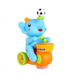 Musical Elephant Toy with Levitation Ball on Nose Along with Dazzling Light Drum (Multicolor)