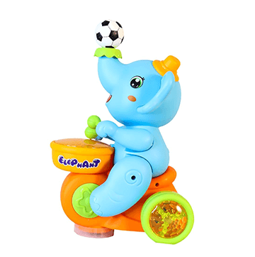 Musical Elephant Toy with Levitation Ball on Nose Along with Dazzling Light Drum (Multicolor)
