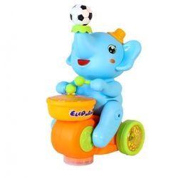 Musical Elephant Toy with Levitation Ball on Nose Along with Dazzling Light Drum (Multicolor)