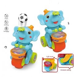 Musical Elephant Toy with Levitation Ball on Nose Along with Dazzling Light Drum (Multicolor)