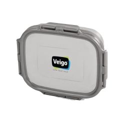 Veigo Large Stainless Steel Air Tight & Leak-Proof Lunch Box with Lid Lock & Detachable Clip Mechanism (600ml), Grey