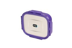 Veigo HeatUp Large Insulated Stainless Steel Leakproof & Airtight Lunch Box (630ml), Microwave Safe, Rectangle Shape, Violet