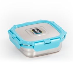 Veigo Medium Stainless Steel Leakproof & Airtight Lunch Box with Lid Lock & Detachable Clip Mechanism (330ml), Aqua Blue