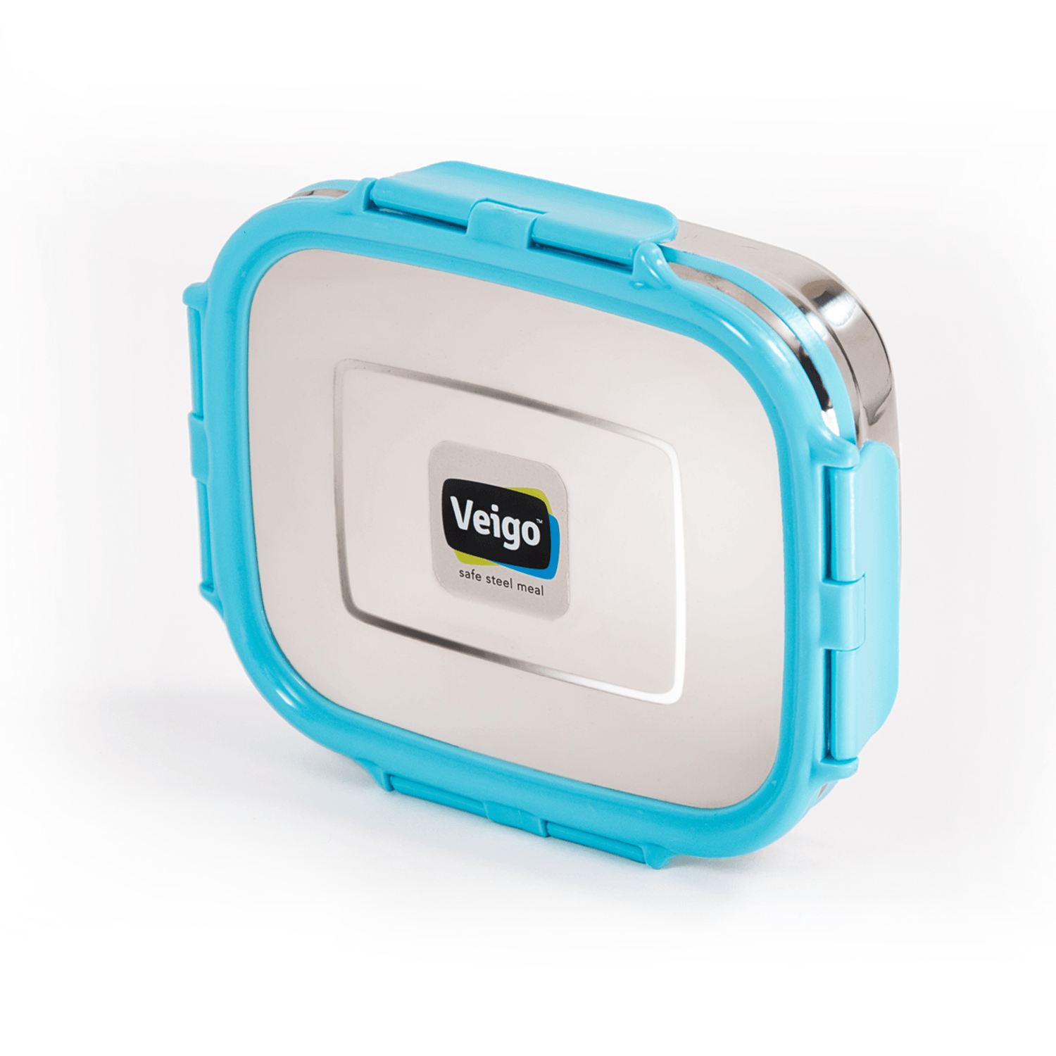Veigo Large Stainless Steel Air Tight & Leak-Proof Lunch Box with Lid Lock & Detachable Clip Mechanism (600ml), Green