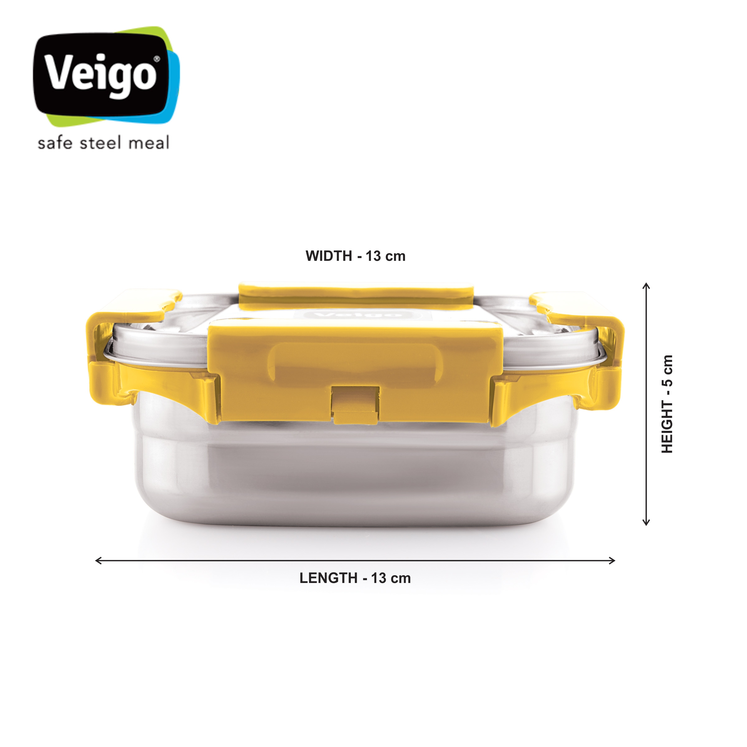Veigo LunchBoss Combo- 3 MaxoSteel Leakproof & Airtight Medium Lunch Boxes(330ml + 330ml + 330ml) with Insulated Lunch Bag, Suitable for Office & School, Yellow