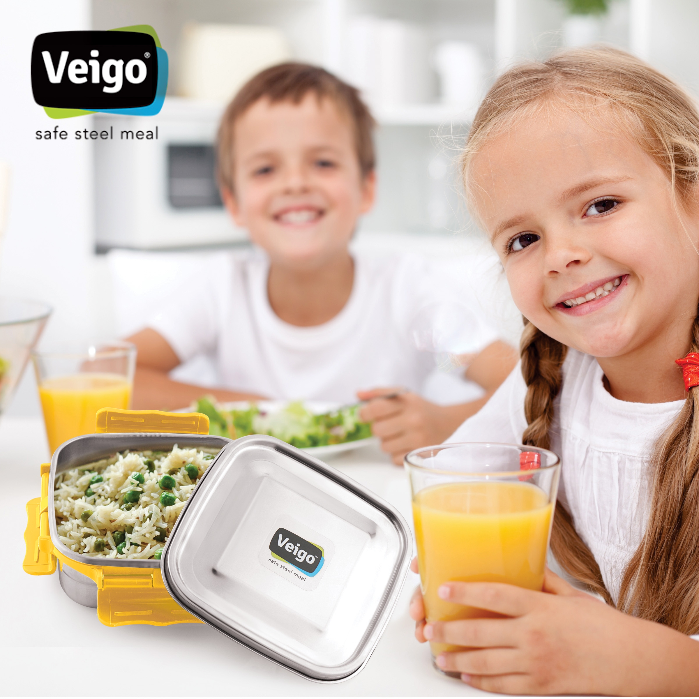 Veigo LunchBoss Combo- 3 MaxoSteel Leakproof & Airtight Medium Lunch Boxes(330ml + 330ml + 330ml) with Insulated Lunch Bag, Suitable for Office & School, Yellow