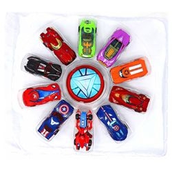 Avengers Metal Super Action Hero Metal Die Cast, Character Cars Set Toy Pack of 10 Mini-Alloy Car Models (Multicolor)