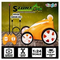 ToysNus 1:24 scale 360 degree Radio Control Stunt car (Yellow)