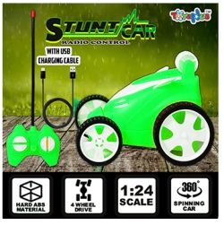 ToysNus 1:24 scale 360 degree Radio Control Stunt car (Green)