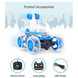 Remote Control Stunt Car (Light & Sound) (Blue)