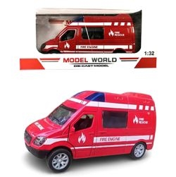 FIRE RESCUE Car Toy for Kids -Pull Back Metal Friction for Kids,Boys,Girls (Red)