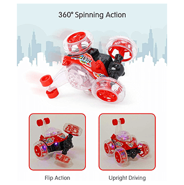 Remote Control Stunt Car (Light & Sound) (Red)