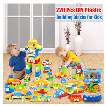 Building Toy Blue Bag Block 220 Pcs