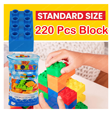 Building Toy Blue Bag Block 220 Pcs