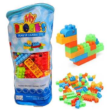 Building Toy Blue Bag Block 120 Pcs